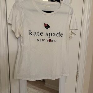 Kate Spade White Tee with Gold Logo